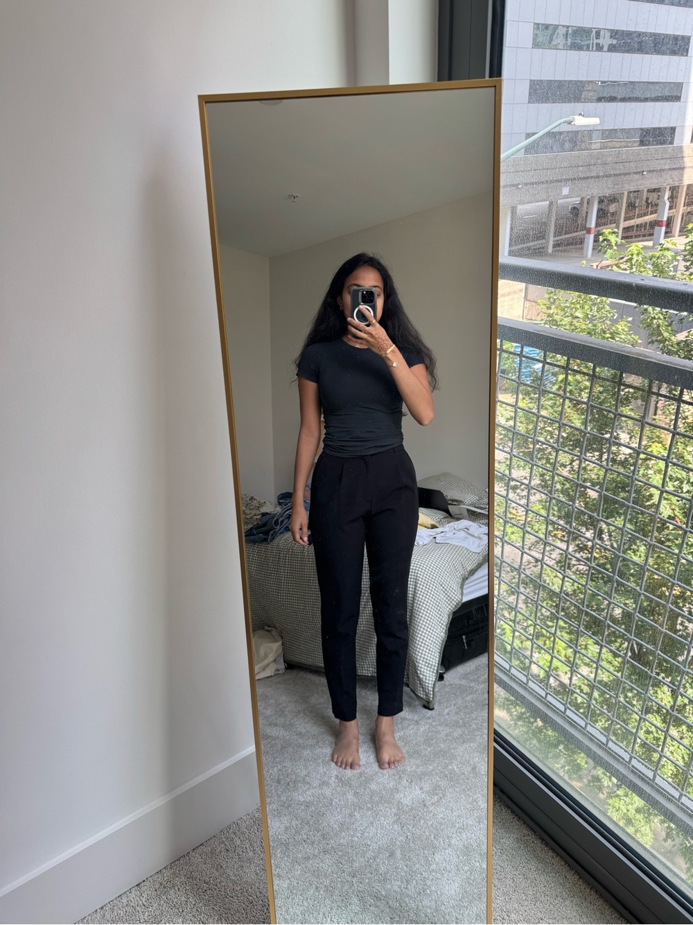 Women’s Black Straight-Leg Tailored Pants